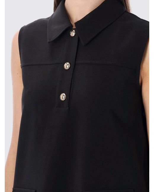 Ganni Black Recycled Crepe Shirt Dress