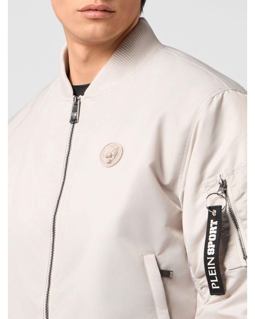 Philipp Plein Natural Nylon Bomber Jacket for men