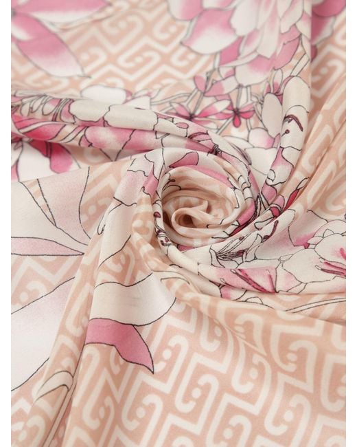 Liu Jo Pink Peony Printed Polyester Foulard