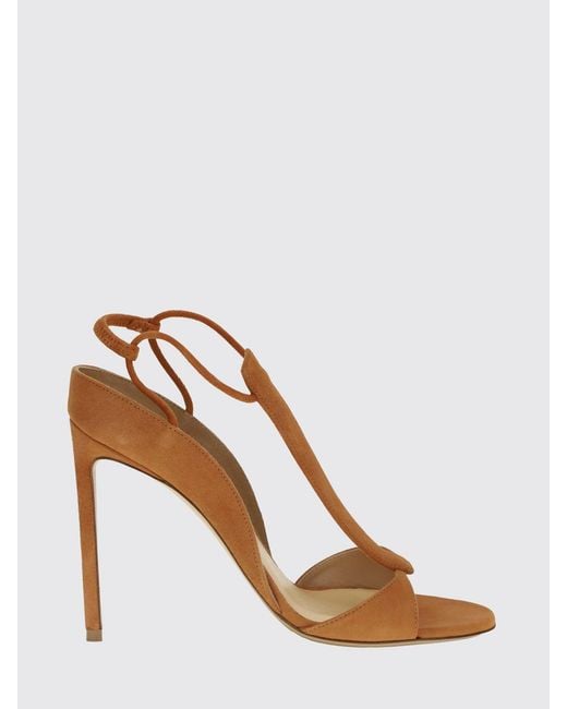Francesco Russo Orange Suede Sandal