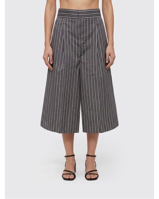 Soeur Gray Henna Striped Cotton Shorts