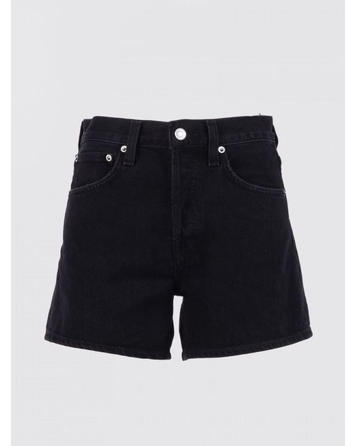 Agolde Blue High-Waisted Denim Shorts