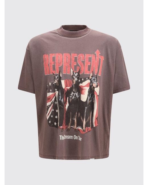 Represent Red Printed Cotton T-Shirt for men