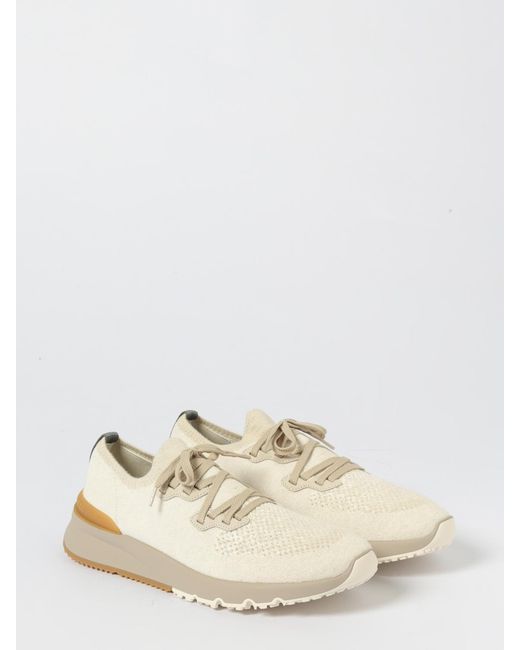 Brunello Cucinelli Natural Cotton Knit Sneakers for men