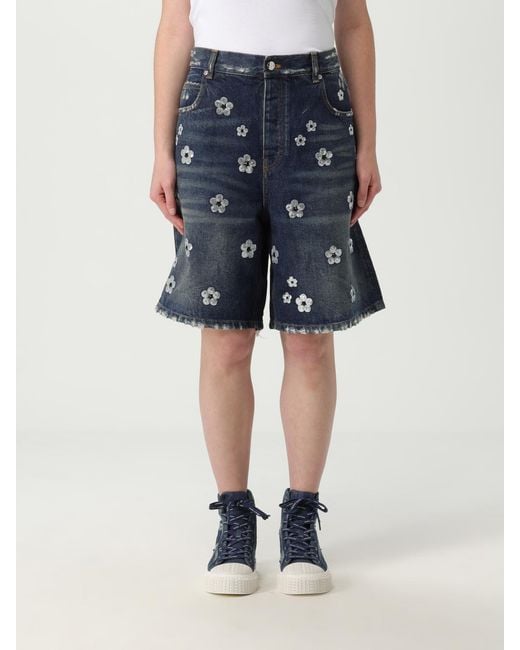 Marc Jacobs Blue Embroidered Denim Shorts