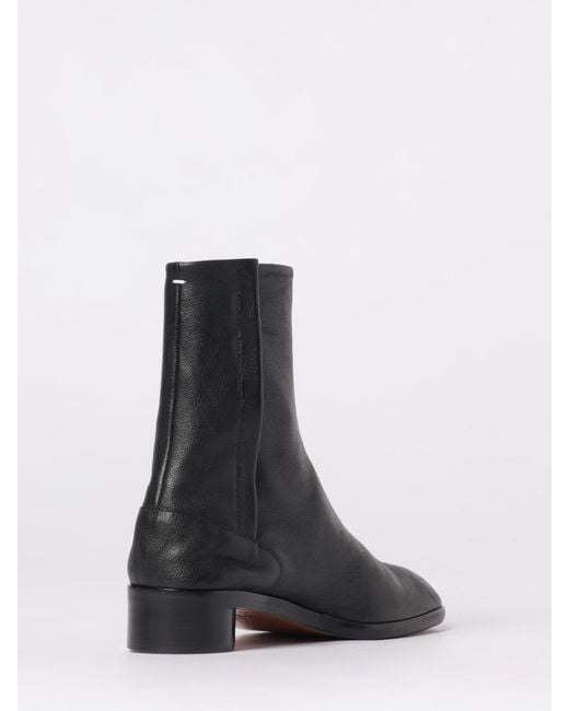 Maison Margiela Black Tabi Leather Ankle Boots By