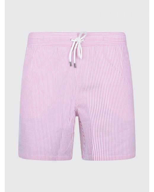 Polo Ralph Lauren Pink Striped Cotton Blend Swimsuit for men
