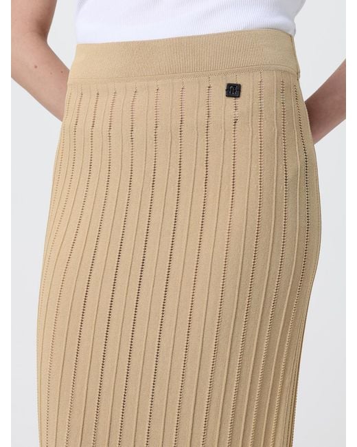 Balmain Natural Fringed Viscose Knit Skirt