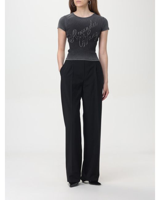 Alexander Wang Black Pleat-Front Trousers