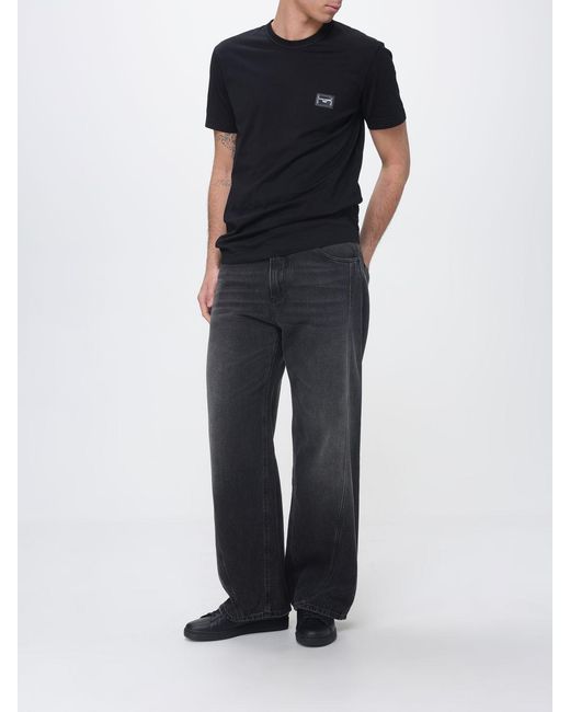 Dolce & Gabbana Black Dolce &Amp Gabbana Cotton T-Shirt With Logo for men