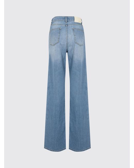 Fay Blue Cotton Blend Denim Flared Jeans