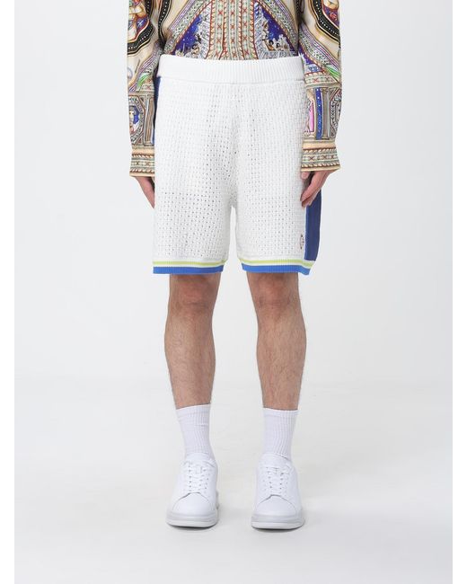 Casablanca White Cotton Blend Jogging Shorts for men