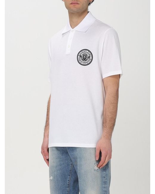 Polo Con Stampa di Balmain in White da Uomo