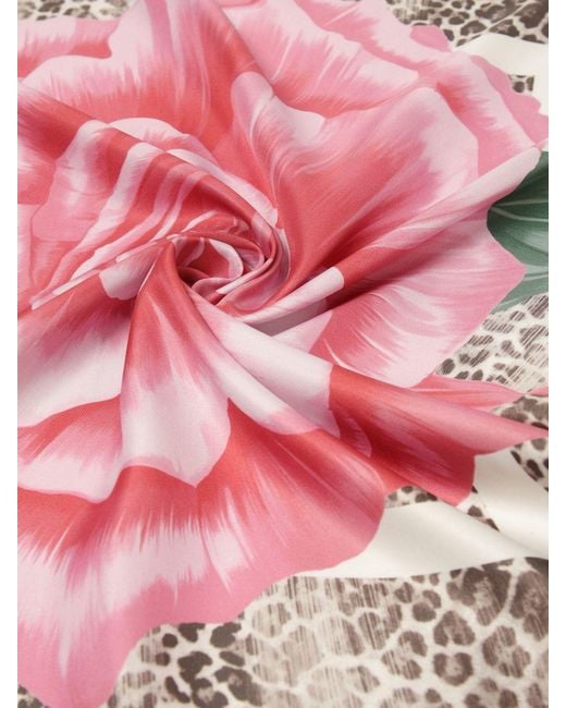 Liu Jo Pink Floral Animal Print Scarf