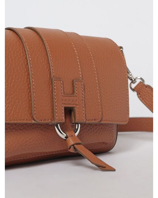 Hogan Brown Flap Trend Leather Bag