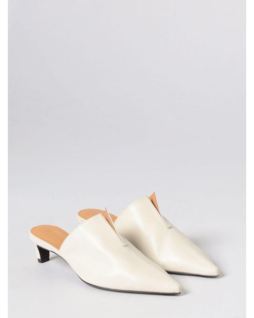 Tod's White Leather Mules