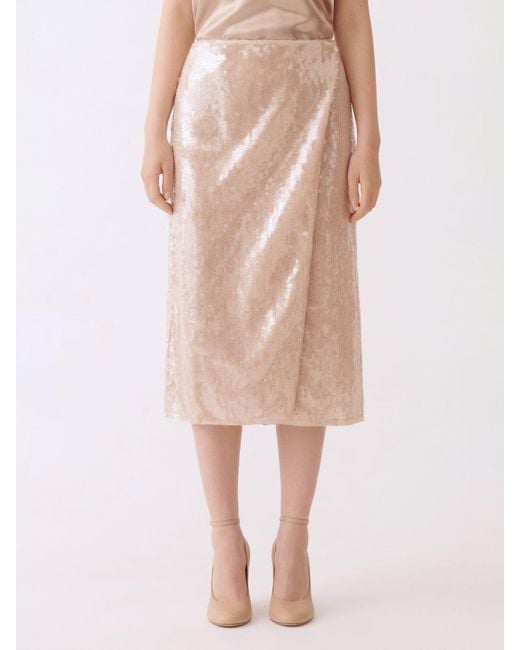Fabiana Filippi Pink Sequin Wrap Skirt