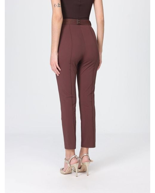 Elisabetta Franchi Red Cropped Crêpe Trousers