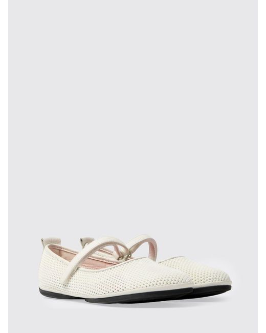 Camper White Right Nina Lyocell Tencel Ballet Flats