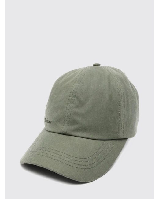 Barbour Green Waxed Cotton Hat for men