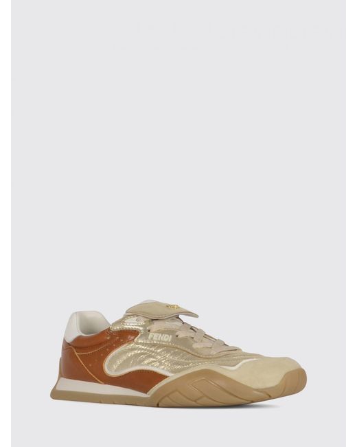 Fendi White Wave Pulse Leather Sneakers