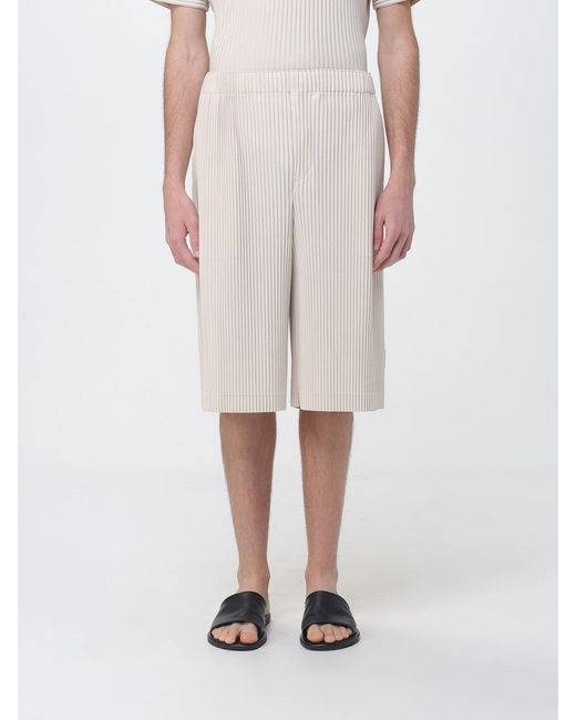 Homme Plissé Issey Miyake Natural Pleated Crepe Shorts for men