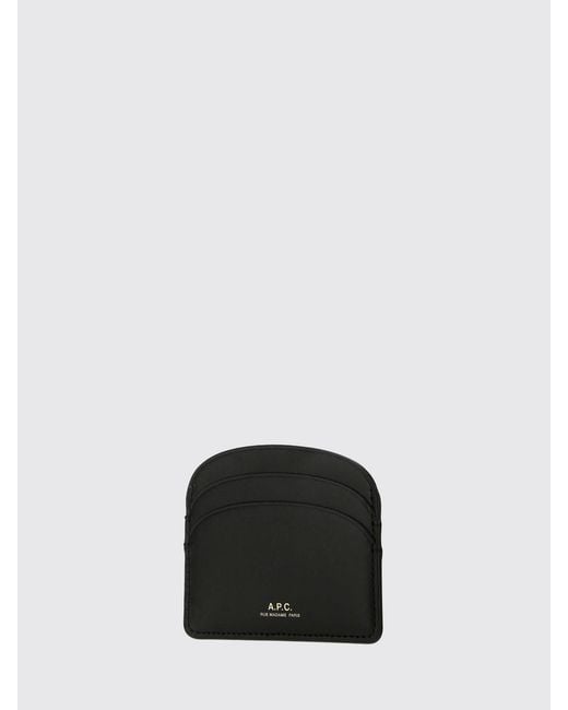 A.P.C. Black Calfskin Leather Card Holder