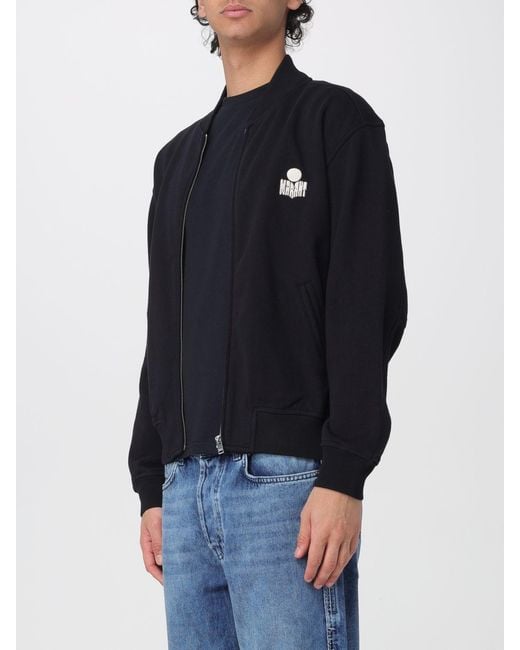 Isabel Marant Blue Cotton Zip-Up Hoodie for men