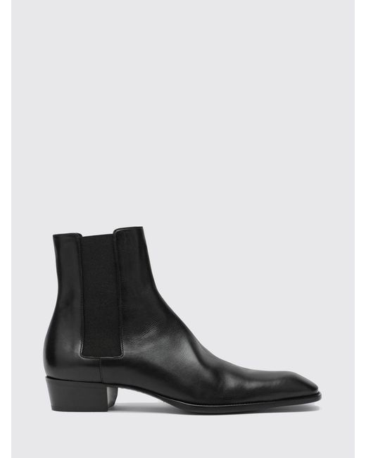 Saint Laurent Black Stanton Leather Ankle Boot for men
