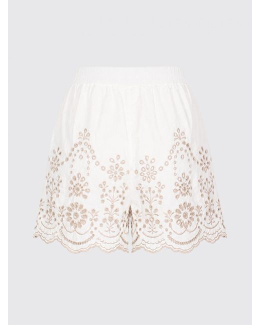 Mc2 Saint Barth White Striped Cotton Shorts