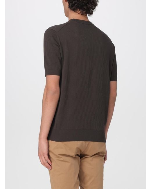 Kangra Black Cotton Crew Neck Pullover for men