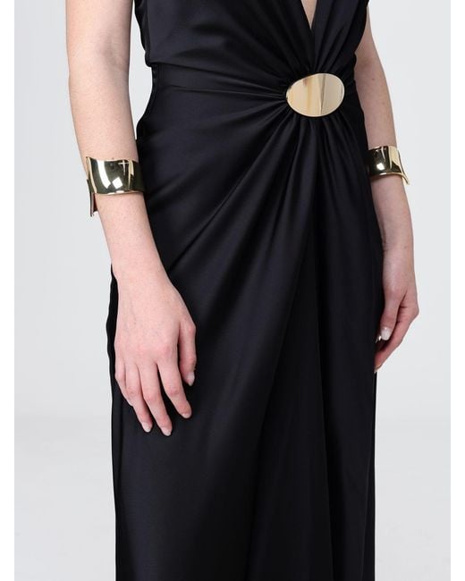 SIMONA CORSELLINI Black Satin Long Dress