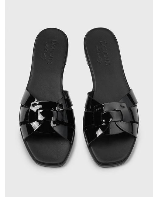Doucal's White Patent Leather Mules