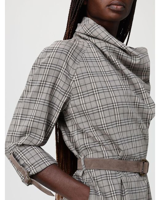 Burberry Gray Wool Blend Shirt Dress