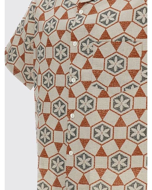 Portuguese Flannel Brown Cotton And Linen Shirt for men