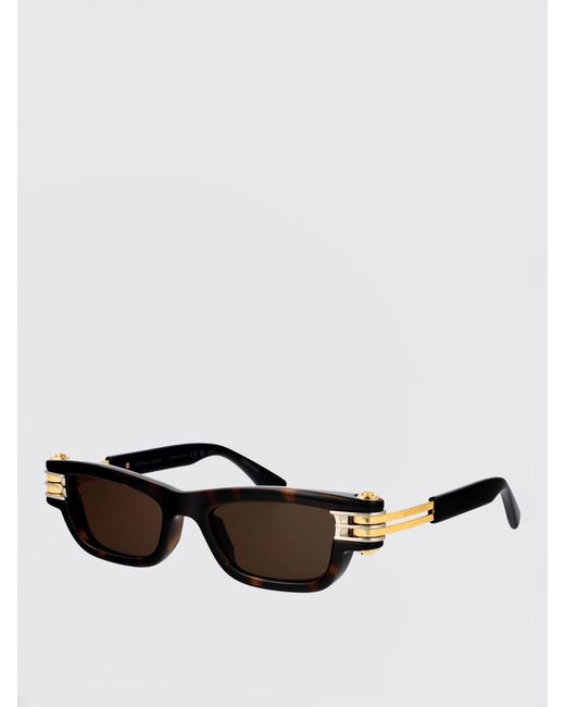 Bottega Veneta Brown Bolt Squared Injected Acetate Sunglasses for men