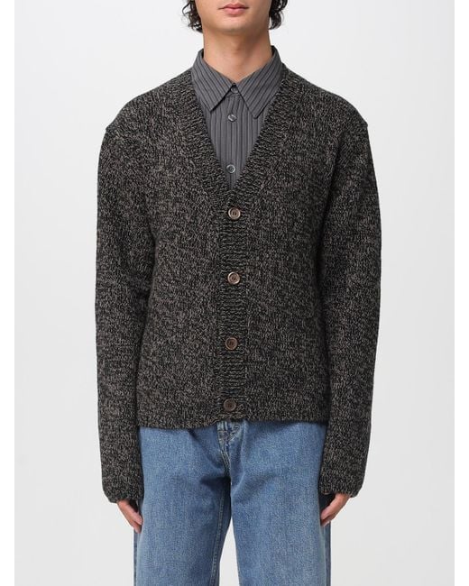 Our Legacy Black Academy V-Neck Button-Up Cardigan for men