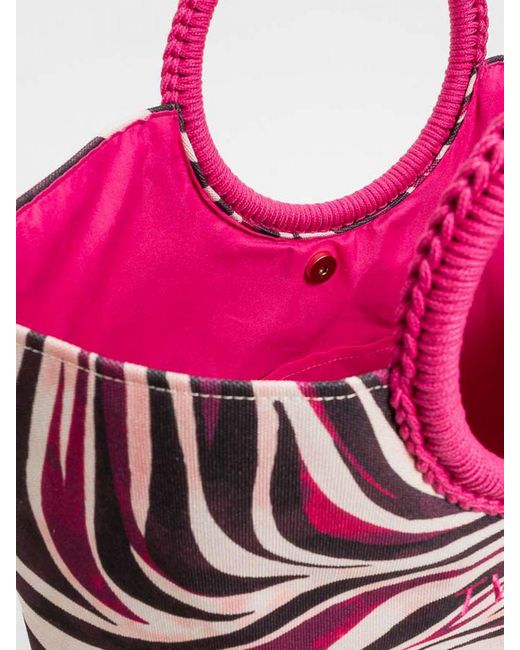 Twinset Pink Printed Twill Bag