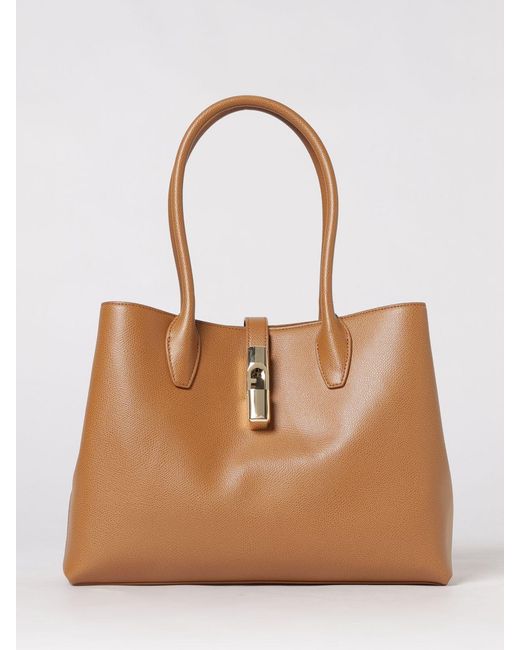 Furla Natural Goccia Grained Leather Bag