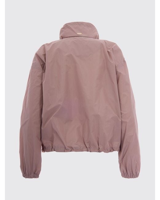 Herno Pink Short Water-Repellent Taffeta Windbreaker Jacket With Hood And High Neck
