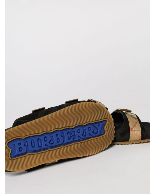 Burberry White Embossed Check Suede Sandal for men