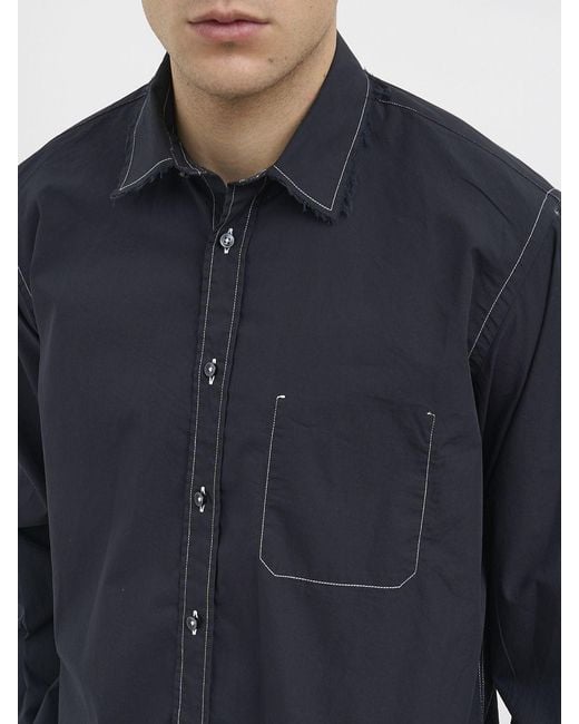 Paura Blue Casual Cotton Shirt for men