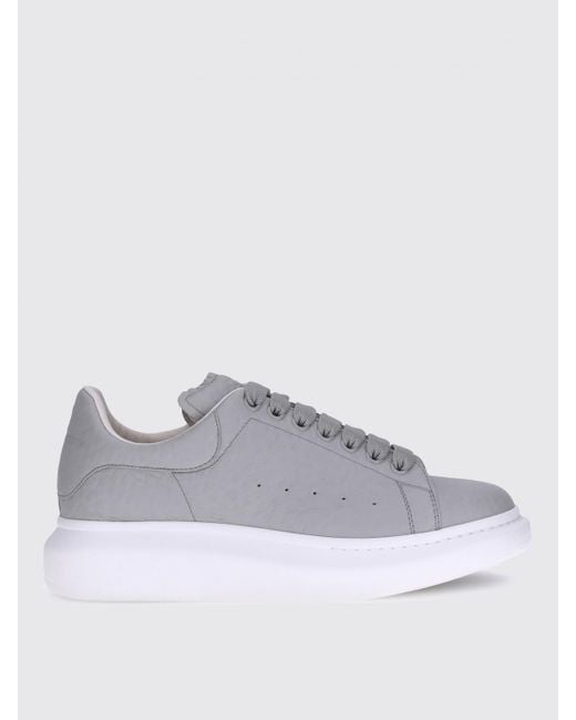 McQueen Gray Oversized Logo-Print Sneakers for men