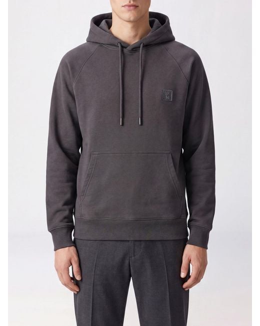 Wooyoungmi Gray Slim Fit Cotton Hoodie With Drawstring And Kangaroo Pocket for men