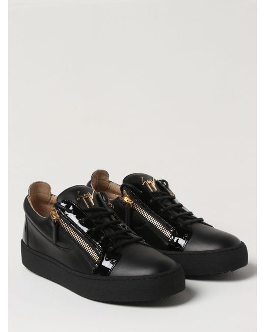 Sneakers in pelle con zip di Giuseppe Zanotti in Black da Uomo