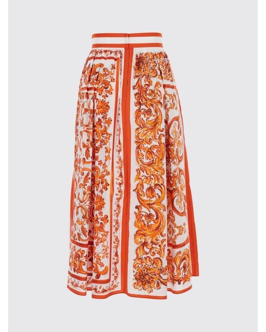 Dolce & Gabbana White Dolce &Amp Gabbana High-Waisted A-Line Midi Skirt