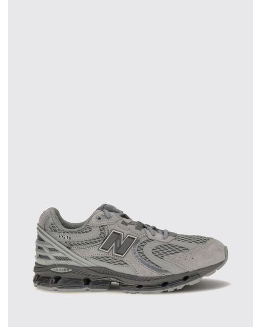 New Balance Gray 1954R Suede And Mesh Low-Top Trainers With Side Logo for men