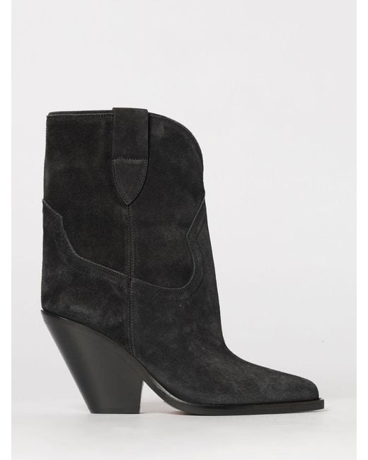 Isabel Marant Black Leyane Suede Ankle Boots