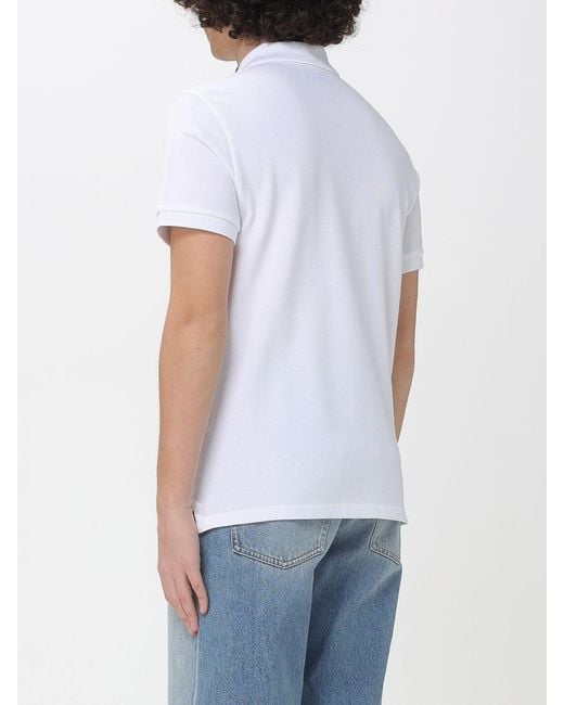 AMI White Cotton Polo Shirt With Logo for men
