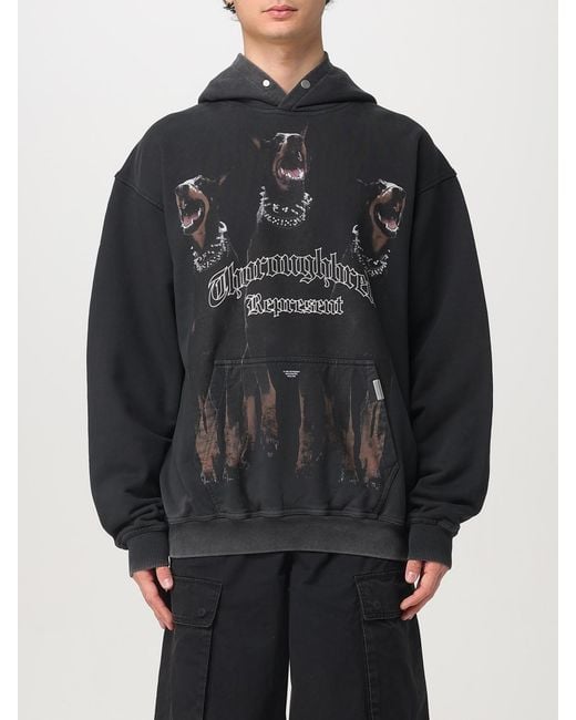Represent Black Printed Cotton Sweatshirt for men